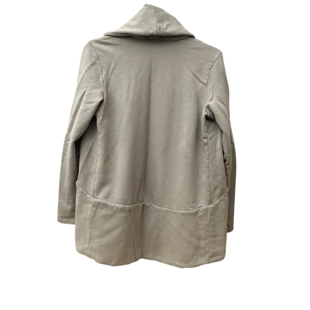 James Perse Standard Beige 100% Cotton Women's XL 4 French Terry Cardigan #KL9-6 - Picture 6 of 9